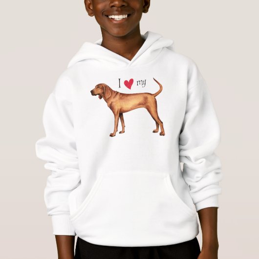 Ich Liebe meinen Redbone-Coonhound Hoodie (Vorderseite)
