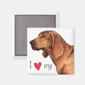 Ich Liebe meinen Redbone-Coonhound Magnet (Vorderseite/Rückseite)
