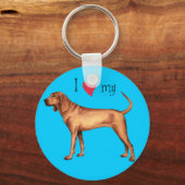 Ich Liebe meinen Redbone-Coonhound Schlüsselanhänger (Vorderseite)