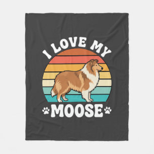 Ich liebe meinen Retro-Collie-Hund Fleecedecke