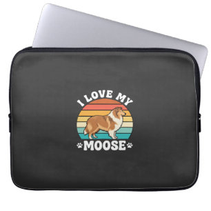 Ich liebe meinen Retro-Collie-Hund Moose Laptopschutzhülle