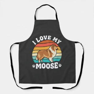 Ich liebe meinen Retro-Collie-Hund Moose Schürze