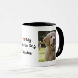 Ich Liebe meinen Rettungshund   Name und Foto Kaff Tasse