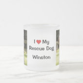 Ich Liebe meinen Rettungshund | Name und Foto Mattglastasse (Mittel)