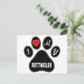 Ich Liebe meinen Rottweiler. Postkarte (Stehend Vorderseite)