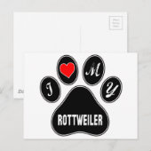 Ich Liebe meinen Rottweiler. Postkarte (Vorne/Hinten)