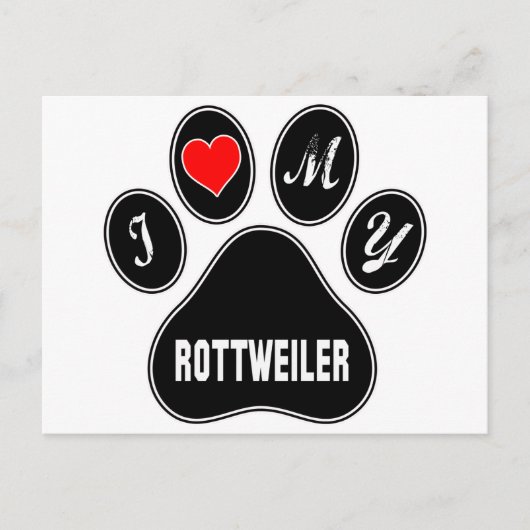 Ich Liebe meinen Rottweiler. Postkarte (Vorderseite)