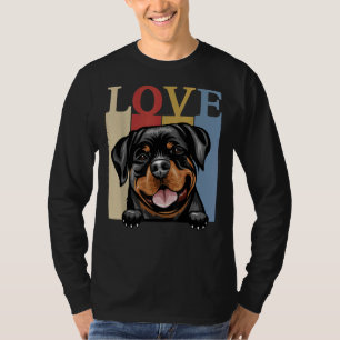 Ich liebe meinen Rottweiler Vintage Retro Hund Mam T-Shirt