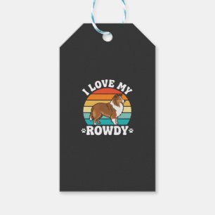 Ich liebe meinen rowdy Sheltie Retro Hund Geschenkanhänger