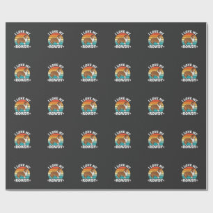 Ich liebe meinen Rowdy-Sheltie Retro-Hund Geschenkpapier