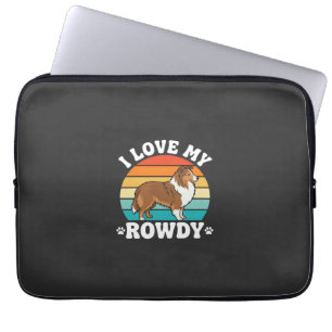 Ich liebe meinen rowdy Sheltie Retro Hund Laptopschutzhülle