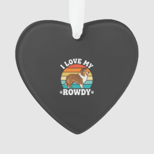 Ich liebe meinen Rowdy-Sheltie Retro-Hund Ornament