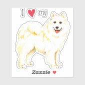 Ich Liebe meinen Samoyed Vinyl Sticker (Blatt)