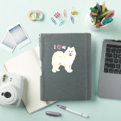 Ich Liebe meinen Samoyed Vinyl Sticker (iPad Hülle)