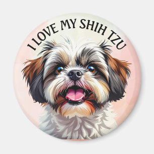 Ich Liebe meinen schicken Tzu Welpen Hund Magnet