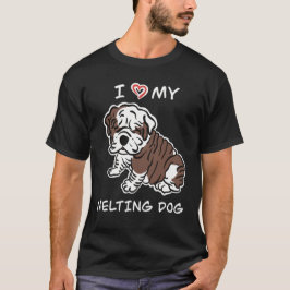Ich liebe meinen schmelzenden Hund, English Bulldo T-Shirt