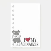 Ich liebe meinen Schnauzer Post-it Klebezettel (Vorderseite)