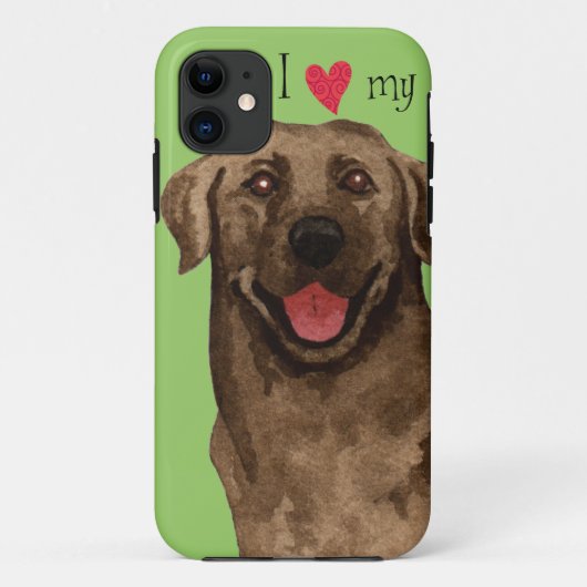 Ich Liebe meinen SchokoladenLabrador Case-Mate iPhone Hülle (Rückseite)