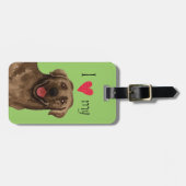 Ich Liebe meinen SchokoladenLabrador Gepäckanhänger (Vorderseite horizontal)