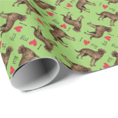 Ich Liebe meinen SchokoladenLabrador Geschenkpapier (Rolleneckpunkt)