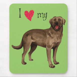 Ich Liebe meinen SchokoladenLabrador Mousepad