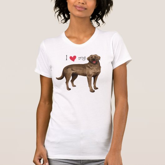 Ich Liebe meinen SchokoladenLabrador T-Shirt (Vorderseite)