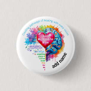 Ich Liebe meinen schönen Hirnknopf Button