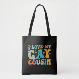 Ich liebe meinen schwulen Cousin Groovy Rainbow LG Tasche