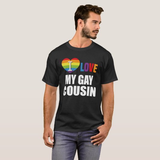 Ich Liebe meinen schwulen Cousin LGBT Gay Lesbian T-Shirt (Vorne ganz)