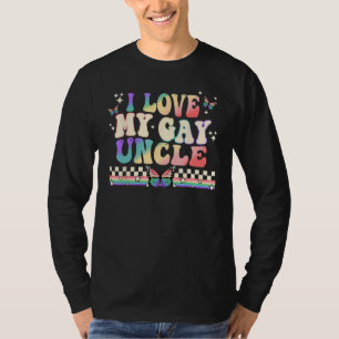 Ich liebe meinen schwulen Onkel Groovy LGBT Lesben T-Shirt