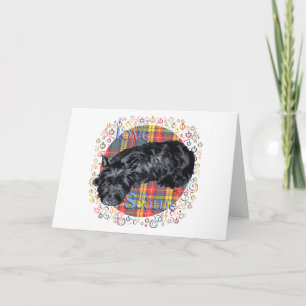 Ich liebe meinen Scottie auf Karo Feiertagskarte