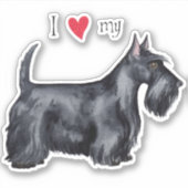 Ich Liebe meinen Scottish Terrier Vinyl Sticker (Vorderseite)