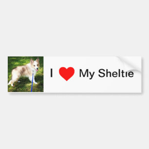 Ich Liebe meinen Sheltie-Autoaufkleber Autoaufkleber