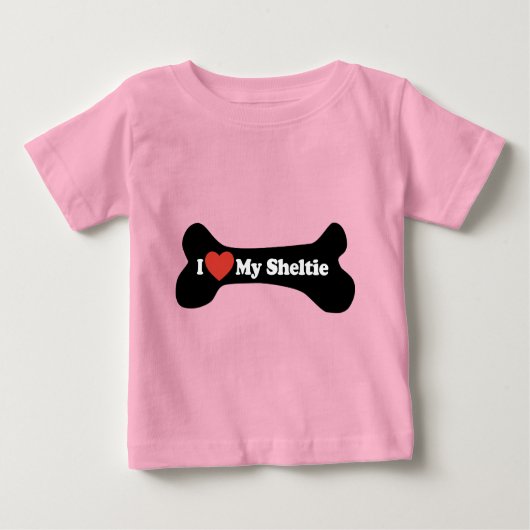 Ich Liebe meinen Sheltie - Hundeknochen Baby T-shirt (Vorderseite)