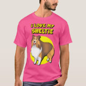 Ich Liebe meinen Sheltie Sable White Shetland Shee T-Shirt (Vorderseite)