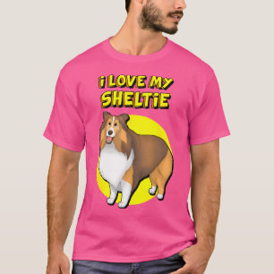 Ich Liebe meinen Sheltie Sable White Shetland Shee T-Shirt