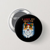Ich Liebe meinen Sheltie-T - Shirt Button (Vorne & Hinten)