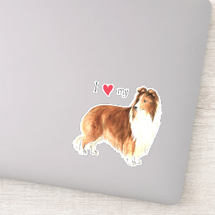 Ich Liebe meinen Sheltie Vinyl Sticker