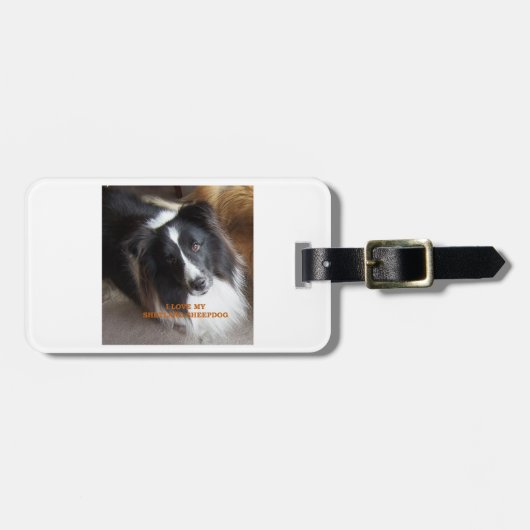 Ich liebe meinen Shetland Sheepdog Gepäckanhänger (Vorderseite horizontal)