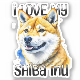 Ich liebe meinen Shiba Inu Hundebesitzer Aufkleber