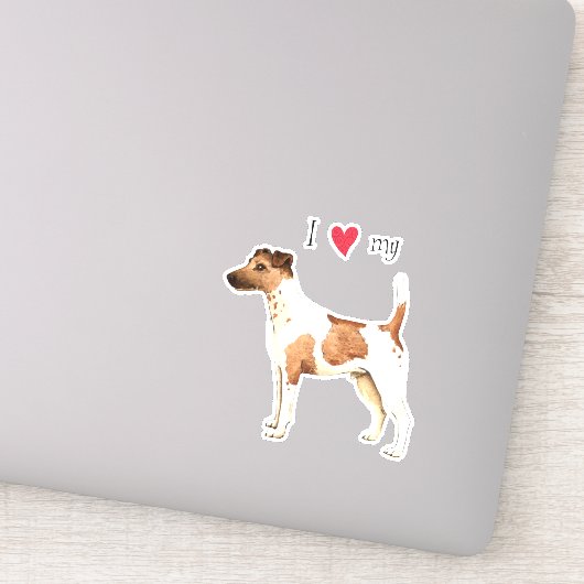 Ich Liebe meinen Smooth Fox Terrier Vinyl Sticker (Detail)