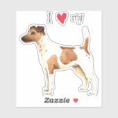 Ich Liebe meinen Smooth Fox Terrier Vinyl Sticker (Blatt)