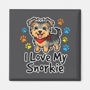 Ich liebe meinen Snorkie Cute Schnauzer Yorkie Mix Magnet