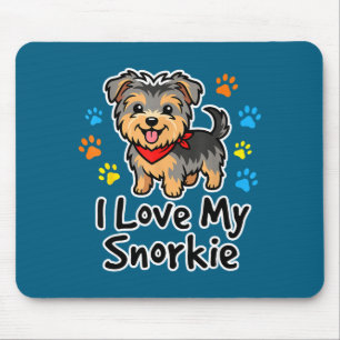 Ich liebe meinen Snorkie süße Schnauzer Yorkie Mix Mousepad