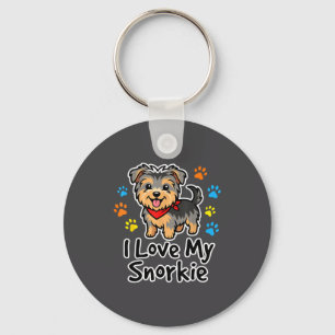 Ich liebe meinen Snorkie süßen Schnauzer Yorkie Mi Schlüsselanhänger