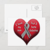 Ich Liebe meinen Sohn, aber Hasse Diabetes Postkarte (Vorne/Hinten)
