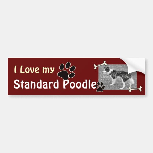 Ich Liebe meinen Standard Poodle Autoaufkleber (Vorne)