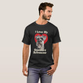 Ich Liebe meinen Standard Schnauzer Welpen Hund T-Shirt (Vorne ganz)