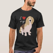 Ich Liebe meinen Tan Black & White Basset Hund T-Shirt (Vorderseite)
