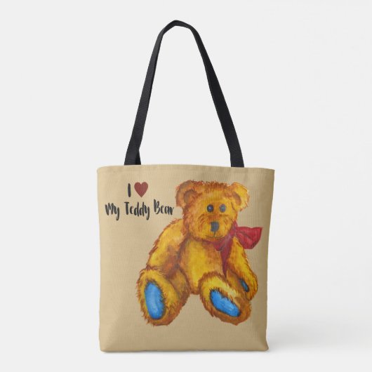 Ich Liebe meinen Teddybär Tasche (Rückseite)